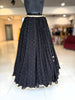 Georgette Sequins Sitara (with Border) Skirt Only - Black
