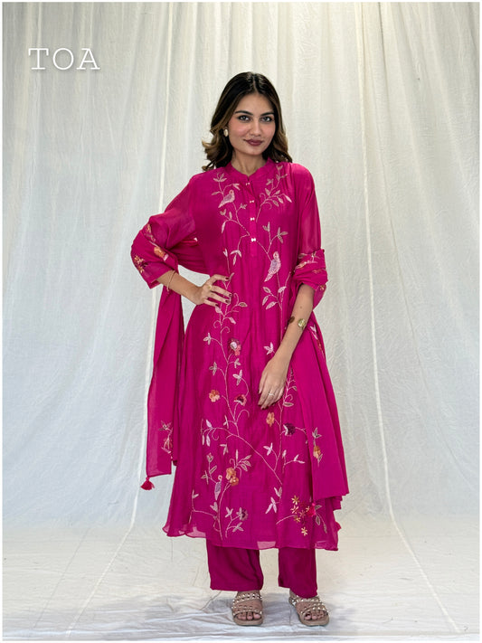 Rani Pink - Colored Embroidered Dress (Copy)