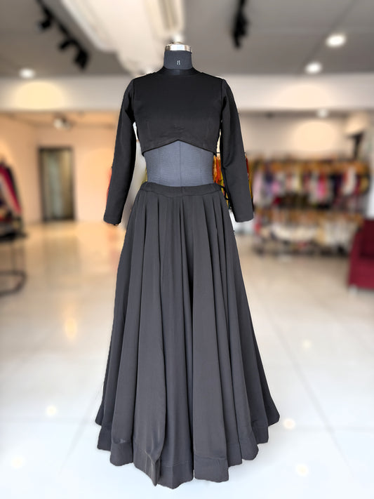 Flary georgette Skirt - Black