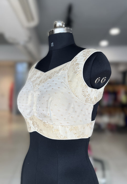 Off White Banarasi Top 1.0