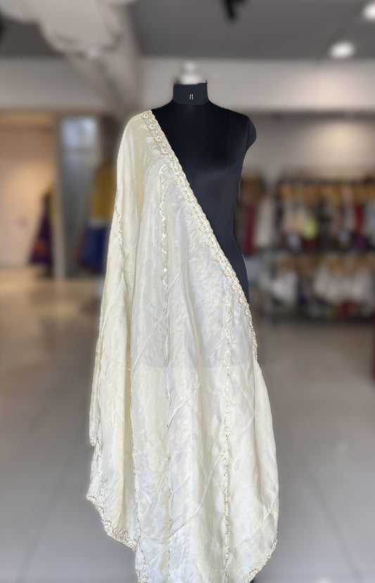 Soft Kanjivaram Tissue Silk Dupatta Scallops