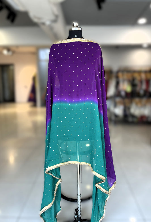 Premium Dual-Color Georgette Dupatta