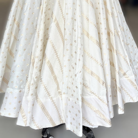 Banarasi Silk Skirt - Ivory