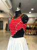 Red Kashmiri Coin Border Long Top