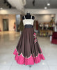 Scallope Skirt Only - Coffee & Onion Pink