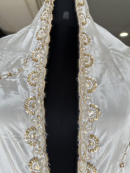 Soft Gaji Silk Dupatta Scallops