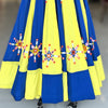 Multi Mirror Work Skirt - Royal Blue To Yellow