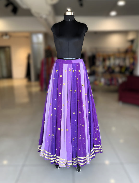 💫Sequins Sitara Mirror Lampi Skirt Only💫 - Shades Of Purple