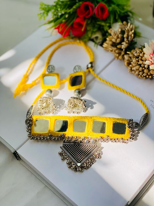 Yellow Mirror Necklace - JJ