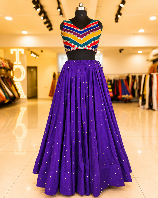 Shades Of Solid - Signature Metallic Dots Skirt - Purlpe
