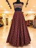 Shades Of Solid - Signature Metallic Dots Skirt - Coffee