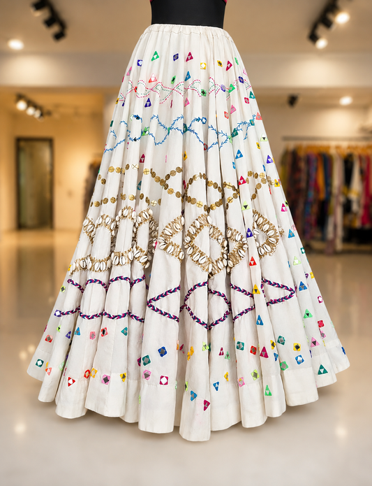 Boho Vibes - Cream White Skirt Only