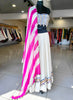 Hand Dyed Lehriya Dupatta Georgette Pink to off White