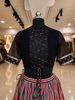Illusion Stripe Ajrakh Grace Georgette Top - Black EL