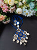 Diamond Shape Necklace - Blue & white
