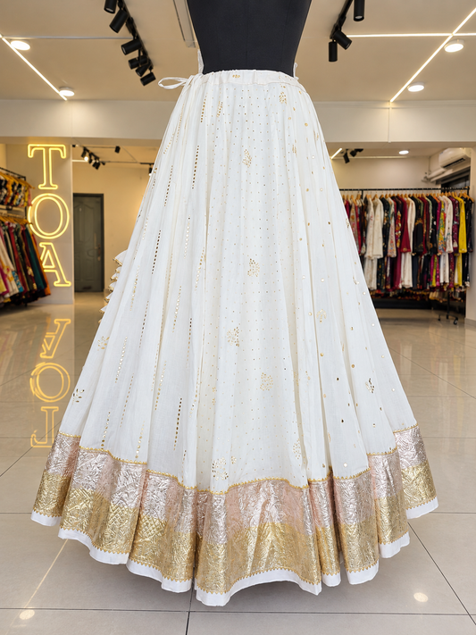 Signature Metallic Skirt - Off White