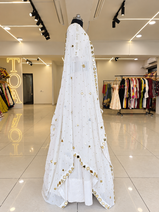 Royal Golden Sunheri 3.O Outfit - Cream White