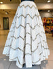 Cream White zig zag kallis Mirror 10+ Mtrs Flare Skirt