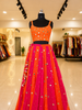 Golden Mirror Sequins Sitara Outfit - Orange Rani