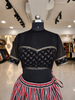 Illusion Stripe Ajrakh Grace Georgette Top - Black EL