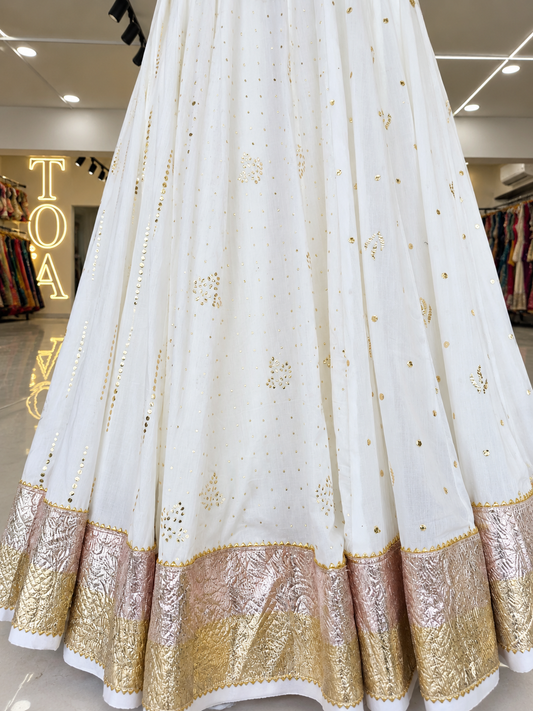 Signature Metallic Skirt - Off White