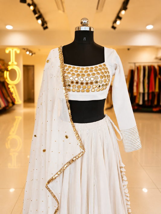 Gold Gleam Mirror Top 2.O - Off White