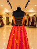 Golden Mirror Sequins Sitara Outfit - Orange Rani