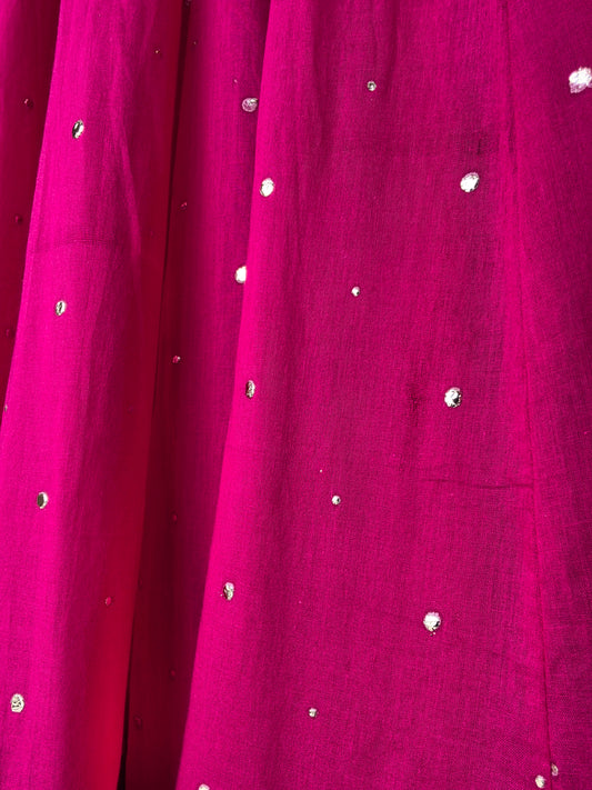 Shades Of Solid - Signature Metallic Dots Skirt -  Rani (Pink)