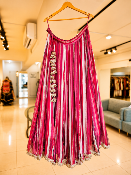 Shades of Stripe Georgette Skirt - PW